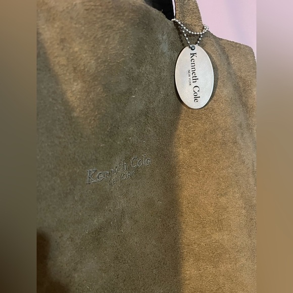 Vintage Kenneth Cole boho suede hobo grunge shoulder bag. Olive green - Picture 9 of 10